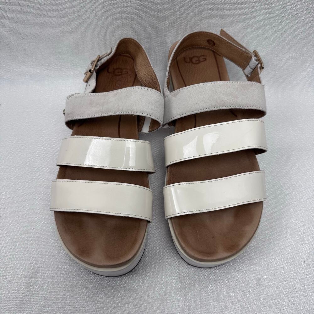 Ugg Braelynn Cream Jasmine Suede Slingback Women's Open Toe Sandals Size 9